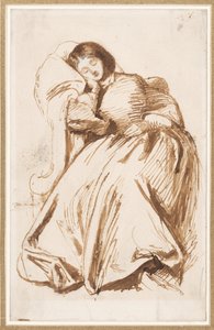 Elizabeth Siddal en una silla de Dante Gabriel Charles Rossetti